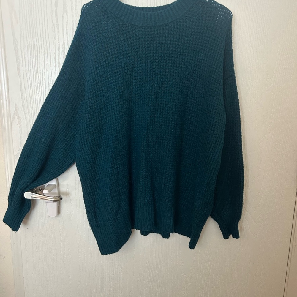 American Eagle Outfitters Teal Crew Neck Oversized Sweater